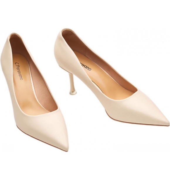 NWT✨ C.Paravano White Pointed Pump Heels - Picture 3 of 16